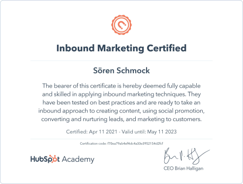 HubSpot Academy® - Inbound Marketing Certified